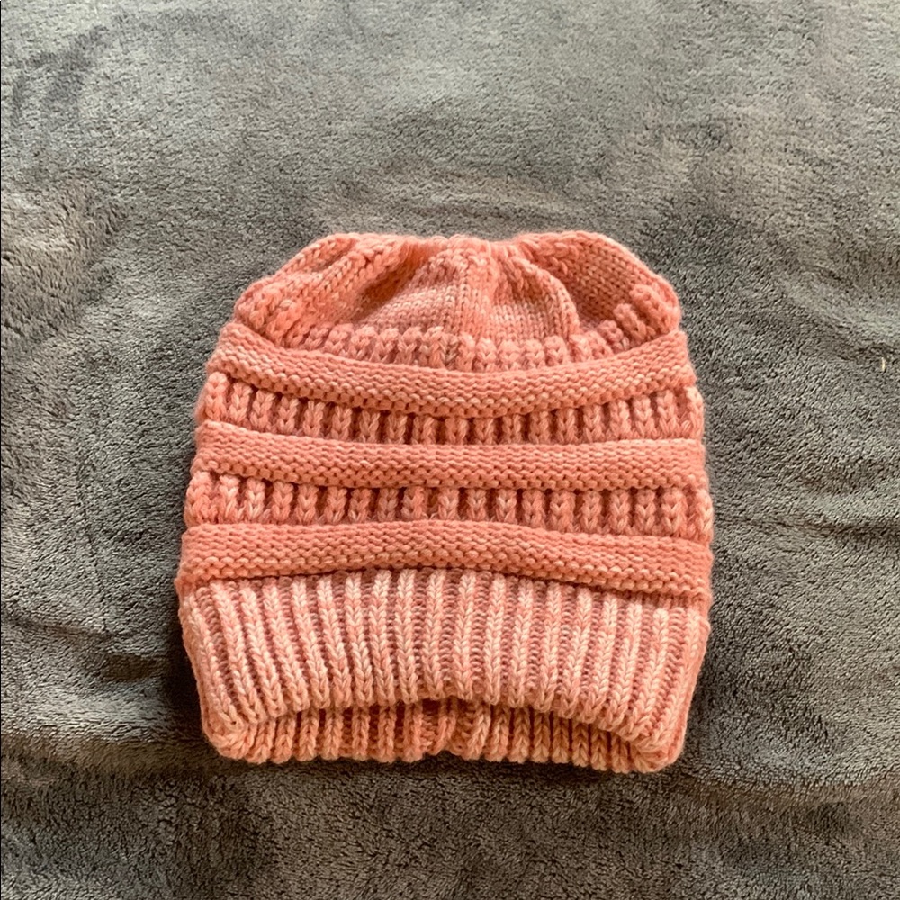 Pink Ponytail Beanie